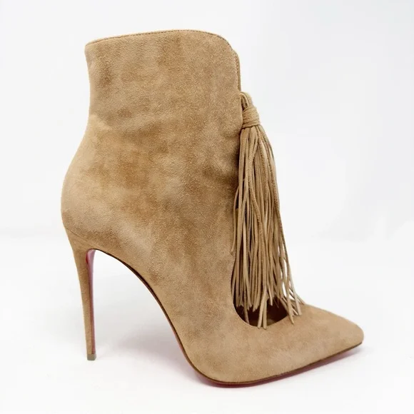 Christian Louboutin Tan Suede Ankle Boots - Picture 6 of 10